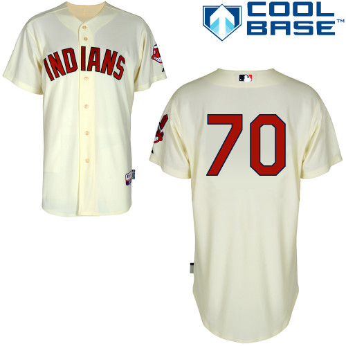 T-J House #70 MLB Jersey-Cleveland Indians Men's Authentic Alternate 2 White Cool Base Baseball Jersey